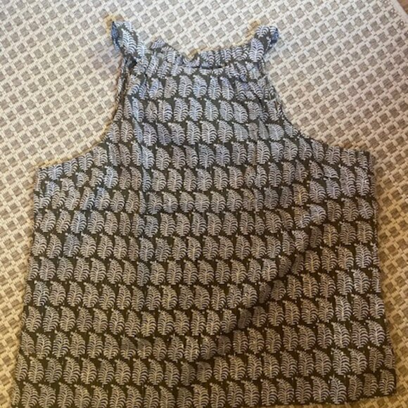 Talbot's Women's Halter Top - Ornate Paisley  NWT Olive Green White Sz Petite XL - Picture 3 of 6